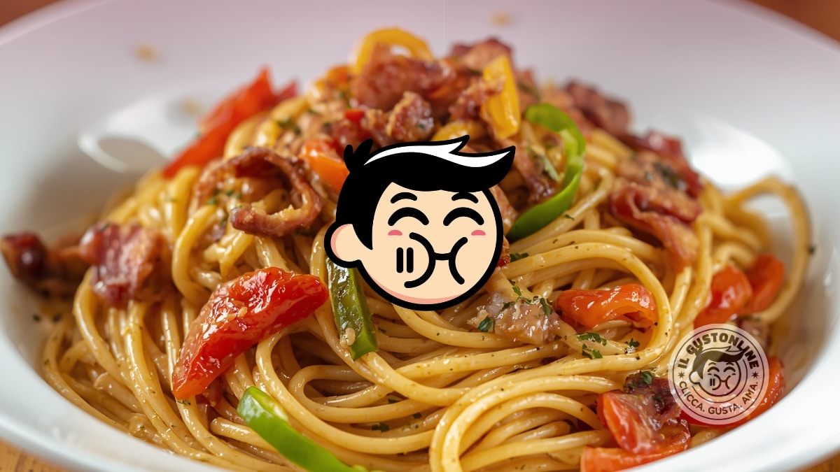 Pasta Tonnarelli guanciale e peperoni Ricette Il Gustonline