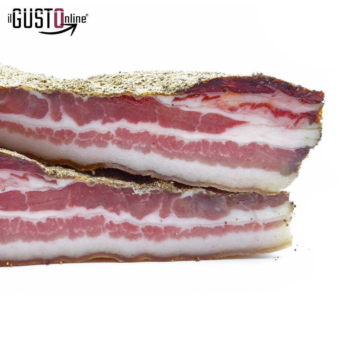 Pancetta Tesa Romana al Pepe Stagionata di Ariccia